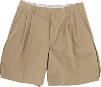 Maison Margiela Tailored Beige Shorts with Structured Fit and Pleated Detail