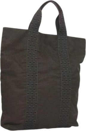 Herm&egrave;s Pre-owned Tote Bags, female, Gray, Size: ONE SIZE Pre-owned Canvas Tote Bag