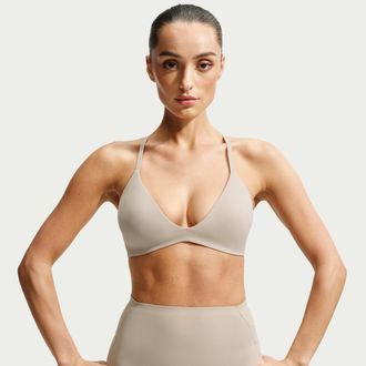 Nike Womens SKIMS Studio Stretch Triangle Sports Bra in White | IR8676-096