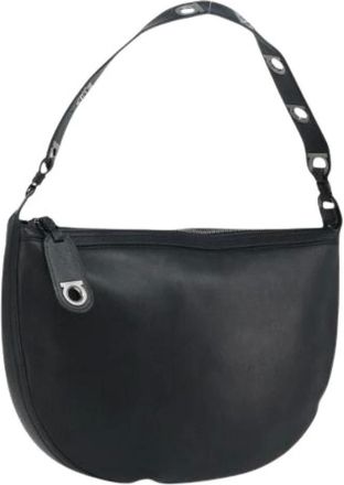 Ferragamo Pre-owned Shoulder Bags, female, Black, Size: ONE SIZE Pre-owned Leather Shoulder Bag