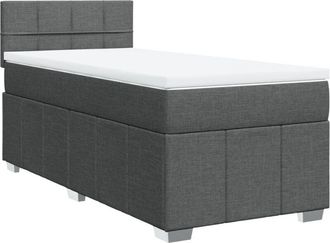 vidaXL Cama box spring con colchón tela gris oscuro 90x200 cm Vidaxl