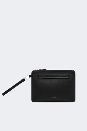 Tom Ford GRAIN LEATHER POUCH + WRISTLET Size: OS, colour: BLACK