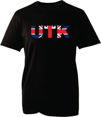 Generic UTK UK Flag T-Shirt - Union Jack British Pride Tee United Kingdom Patriotic Graphic Shirt for Men and Women (Black, 2XL)