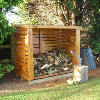 Shires 6x3 ft Large Heavy Duty Dip Treated Log Store - storage shelter in Light Brown