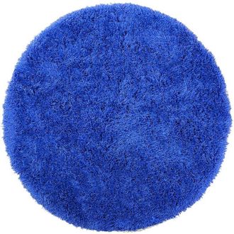 Beliani Beliani - Alfombra peluda azul de pelo largo redonda 140 cm con mechones de algodón Cide
