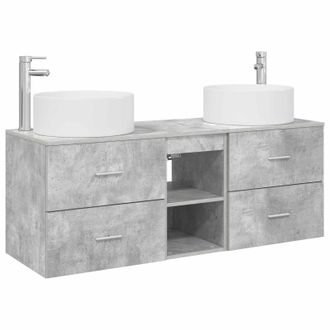 vidaXL Juego De Muebles De Ba&ntilde;o 3 Uds. Gris Hormig&oacute;n Vidaxl
