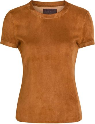 Stouls Stouls 05 Stretch-suede T-shirt - Tan - S (UK8-10 / S)