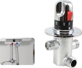 OEM V&aacute;lvula Mezcladora Termost&aacute;tica, Material De Cobre Puro, Estilo Moderno, Acabado Electrol&iacute;tico, Configuraci&oacute;n De 3 V&iacute;as, V&aacute;lvulas Antirretorno Para Pr