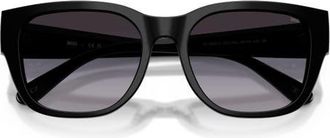 Diesel 56mm Square Sunglasses in Shiny Black /Grey Gradient at Nordstrom