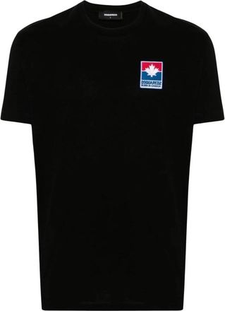 Dsquared2 Logo-patch T-shirt - Heren - T-shirts - Zwart - M - Katoen - Tops
