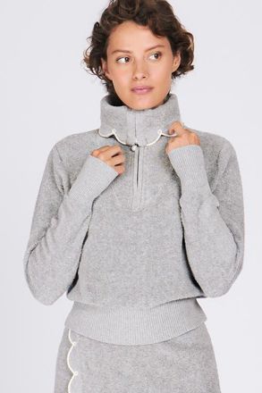 Rachel Antonoff Nico Half-Zip in Grey at Nordstrom, Size Xx-Small