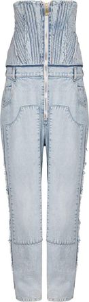 Balmain Vintage boyfriend corset jeans - women - Cotton - 38 - Blue