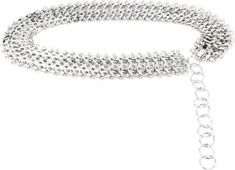 Paco Rabanne chainmail adjustable belt - women - Brass - One Size - Silver