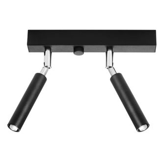 Wonderlamp L&aacute;mpara de techo moderno de metal negro con 2 focos