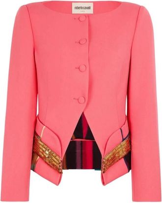 Roberto Cavalli Dames, Jassen, Roze, Maat: XS Katoen