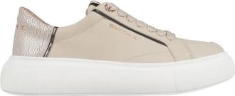 Alexander Smith Parel Donna ivoor en hiel in craquel&eacute; leer - Dames - Sneakers - Beige - 40 EU - Leer - Schoenen