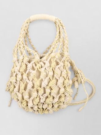 Alysi beach bag knotted top handle woven