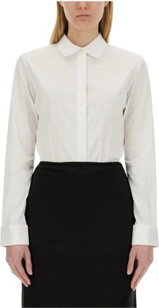 Helmut Lang Darted Shirt - Dames - Overhemden - Wit - L - Katoen - Overhemden