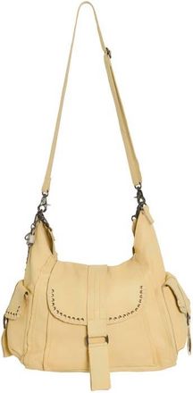 Free People We The Free Leigh Distressed Leather Hobo Bag in Butter Yellow at Nordstrom