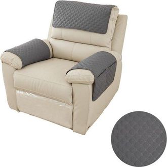 OEM Funda De 3 Piezas Para Reposabrazos De Sof&aacute;, Antideslizante, Sof&aacute; (chaise Longue De 1 Plaza, Juego De 3 Piezas), Textura A Cuadros, Blanco Roto