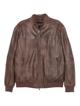 Peuterey Brown Fionia Leather Jacket With Pockets