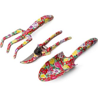 OEM Juego De 3 Herramientas De Jardiner&iacute;a De Aluminio Con Estampado Floral: Paleta, Cultivador, Tijeras De Jardiner&iacute;a Y Elegante Empaque, Accesorios De Ja