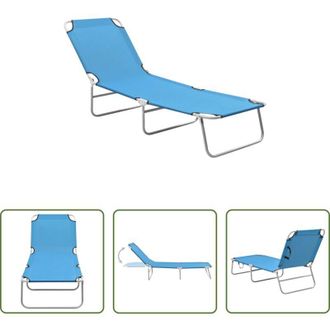 vidaXL Lettino in acciaio - Lettino Prendisole Pieghevole in Acciaio e Tessuto Blu Turchese