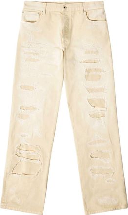 Heron Preston straight-leg distressed-finish jeans - men - Cotton - 34 - Neutrals
