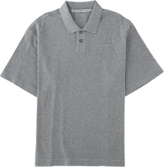 Alexander Wang Grey Cotton Textured Polo Shirt