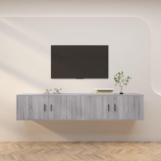 Berkfield Home Wall-mounted TV Cabinets 2 pcs Grey Sonoma 100x34.5x40 cm
