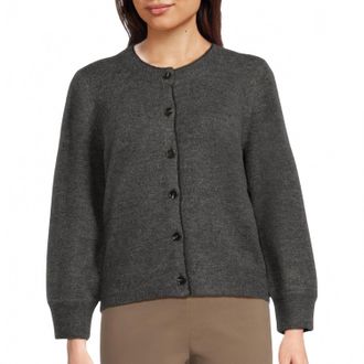 Michael Stars Parsons Crew Cardigan In Charcoal