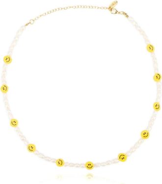 Vintage Havana Jocelyn Smiley Necklace In White