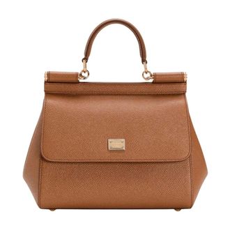 Dolce & Gabbana Handbags, female, Brown, Size: ONE SIZE Small Sicily Handbag