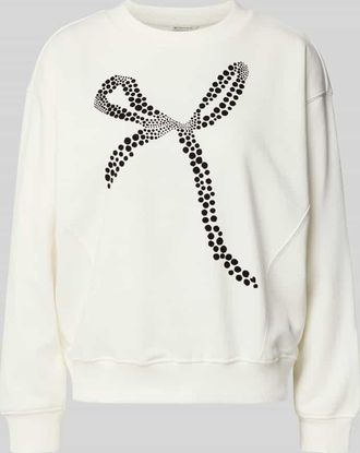Tom Tailor Denim Regular Fit Sweatshirt aus Baumwoll-Mix in Offwhite Melange, Gr&ouml;&szlig;e XL