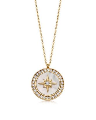 Astley Clarke Gold Large Polaris Mother of Pearl Locket Necklace at Nordstrom, Size 22