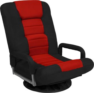 Best Choice Products 360-Degree Swivel Gaming Floor Chair w/ Armrest Handles, Foldable Adjustable Back
