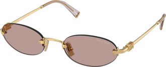 Miu Miu MUA54S 5AK20I Womens Sunglasses Gold Size 51