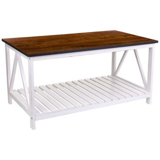 Wanderlust Deco Wanderlust Deco - Mesa Centro De Madera Blanca 92x53x46