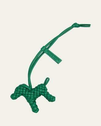 Bottega Veneta Intreccio Nappa Leather Dog Charm