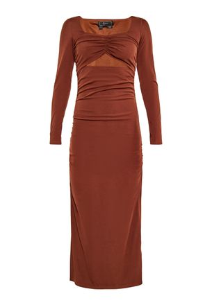 Faina Jurk Dames bruin