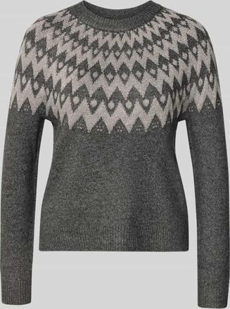 Only Regular Fit Strickpullover mit Norwegen-Muster Modell FRY in Anthrazit Melange, Größe XL