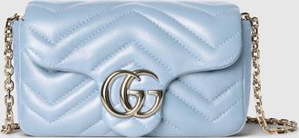 Gucci GG Marmont Mini Shoulder Bag, Blue, Leather