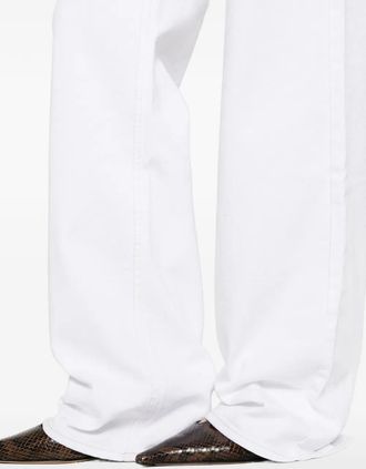 Fabiana Filippi Contrast-Stitched White Denim Jeans - White