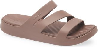 Crocs Getaway Waterproof Strappy Slide Sandal in Truffle at Nordstrom, Size 10