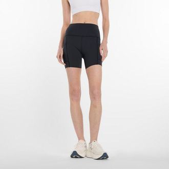 New Balance Donna NB Sleek Pocket High Rise Short 6 in Nero, Maglia di Poliestere, Taglia XS