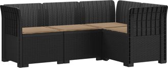 vidaXL Sof&aacute; De Jard&iacute;n Para 4 Personas Con Cojines Estilo Rattan Pp Vidaxl