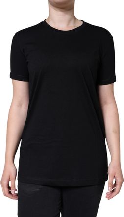 Dolce & Gabbana Womens Black Cotton Crew Neck Short Sleeve T-Shirt