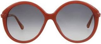 Chlo&eacute; 58mm Oversized Core Sunglasses in Orange Orange Grey at Nordstrom Rack