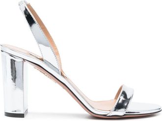 Aquazzura So Nude 85mm slingback sandals - women - Calf Leather/Calf Leather/Calf Leather - 36 - Silver