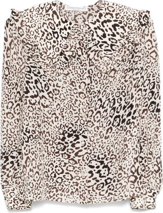 Alessandra Rich Leopard-Print Silk Shirt - Womens - Silk